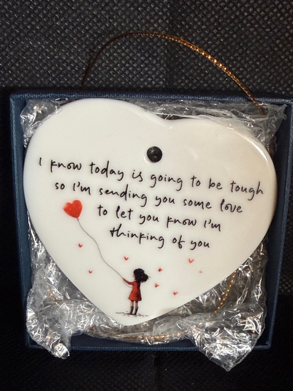 White Heart Shaped Ornament NIB